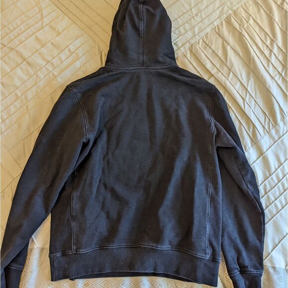 𝅺roku studio rise of the wolves black hoodie sz s purple wolf applique euc - Picture 3 of 7